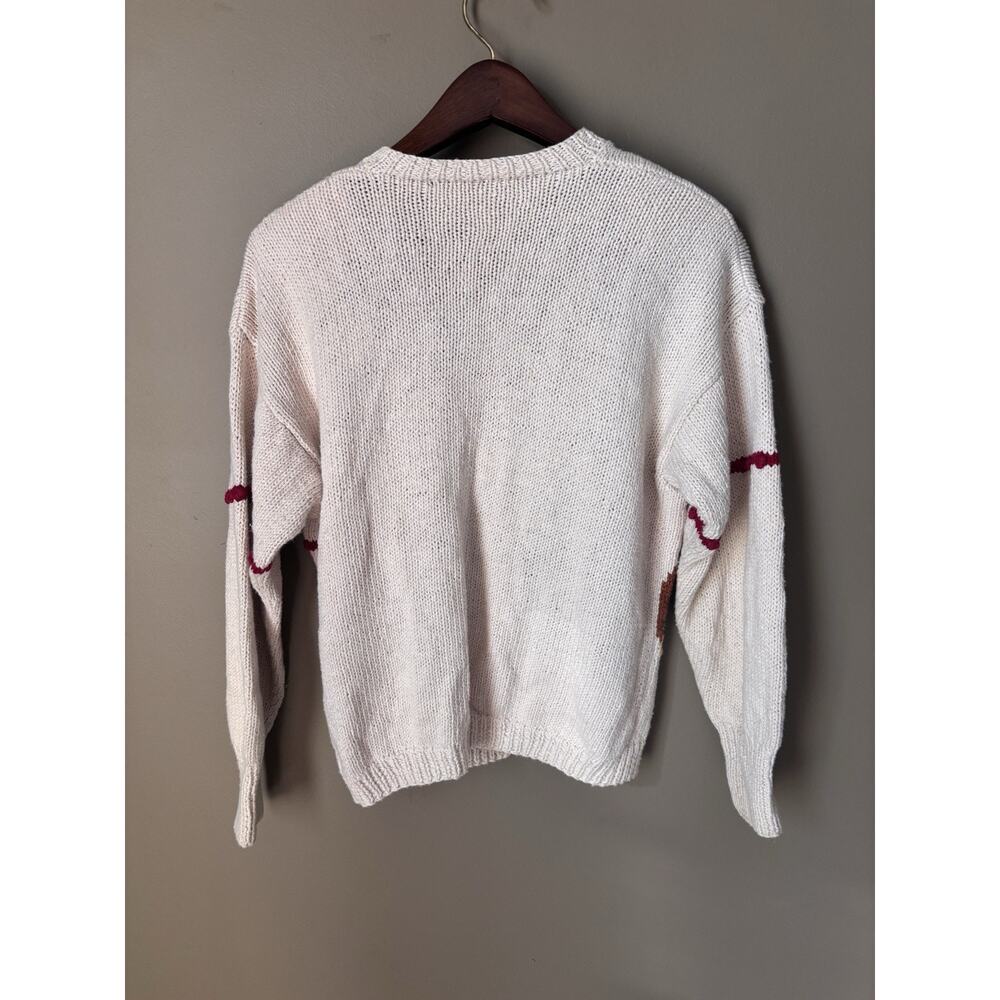Vintage Knit Sweater Cardigan Teacher Cottage Prairie Fall Thanksgiving Small - Picture 3 of 6